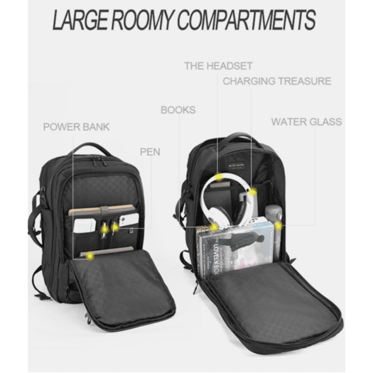 15,6 " Didelė kuprinė nešiojamam kopiuteriui, kelioninė kuprinė Arctic Hunter B00188 - Juoda 7