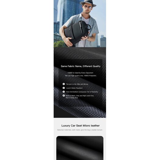 15,6 " Kuprinė nešiojamam kopiuteriui, kelionėms Arctic Hunter  B00410-1 - Juoda 9