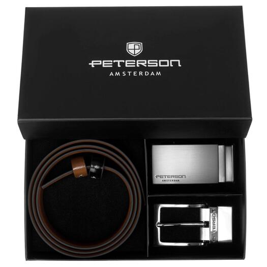 Diržai vyrams Peterson PTN KL-B005-S001 BLACK-BROWN