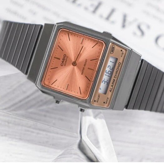 Laikrodis UNISEX CASIO Vintage Dual Time AQ-800ECGG-4ADF + BOX