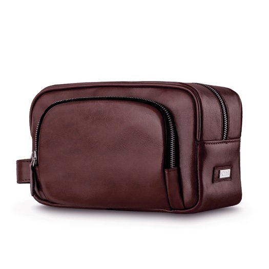 ELEGANTIŠKA NATŪRALIOS ODOS VYRIŠKA KOSMETINĖ SK04 SOLIER - Kaštoninė