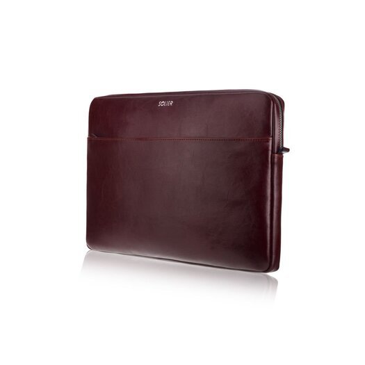 Genuine leather laptop case 13' Solier Burgundy