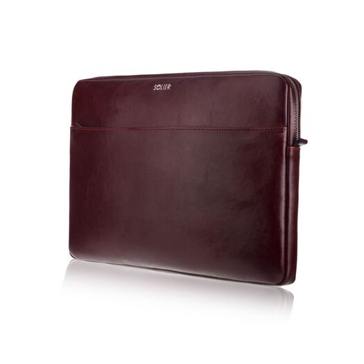 Genuine leather laptop case 15' Solier SA24A Burgundy