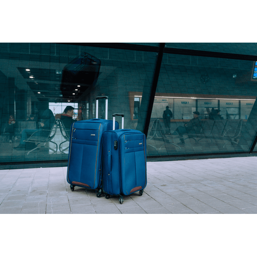 Labai didelis tvirtas lagaminas XL 29 Solier STL1311 - Mėlynas, rudas