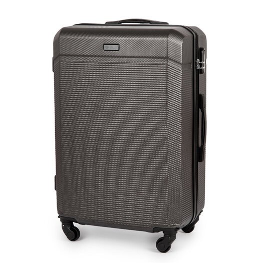 Solier Hartschalen Koffer Trolley 4 Rollen Reisekoffer Teleskopgriff und Kombinationsschloss ABS STL946 (Rosa Gold, L)