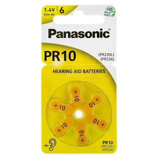 Bateria słuchowa Panasonic PR10 - komplet 6szt.