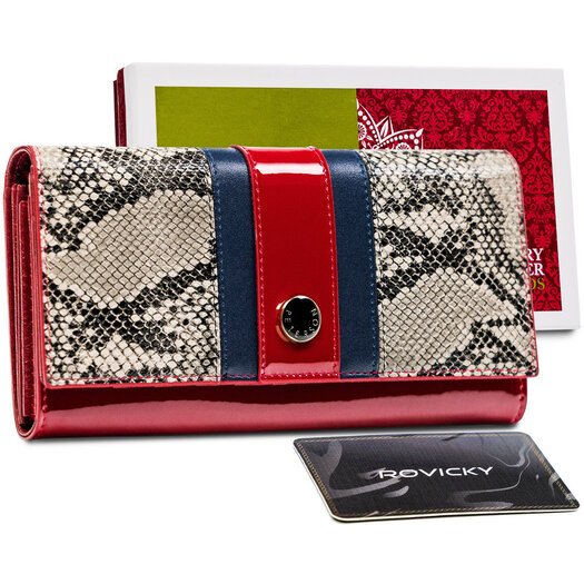 Elegancki portfel damski z wężowym wzorem - Peterson