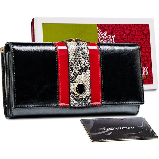 Elegancki portfel z modnym, wężowym wzorem - Peterson