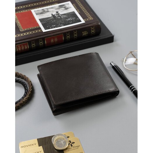 Klasyczny, skórzany portfel męski - Rovicky