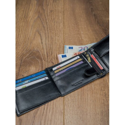 Klasyczny skórzany portfel męski z zapięciem RFID - Rovicky