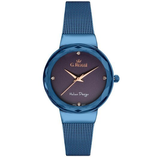 Laikrodis moterims G. ROSSI - 11184B-6F3 (zg785f) blue/violet + dėžutė