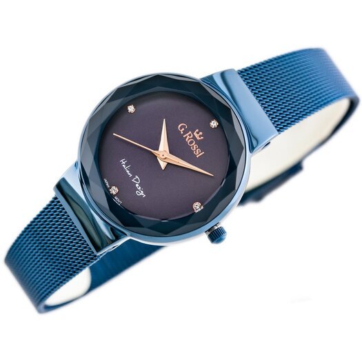 Laikrodis moterims G. ROSSI - 11184B-6F3 (zg785f) blue/violet + dėžutė