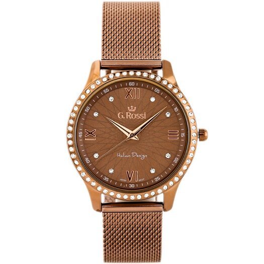 Laikrodis moterims G. ROSSI - 6748B-2B3 (zg788e) brown + dėžutė