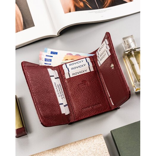 Lakierowany portfel damski z ochroną RFID Protect - Rovicky
