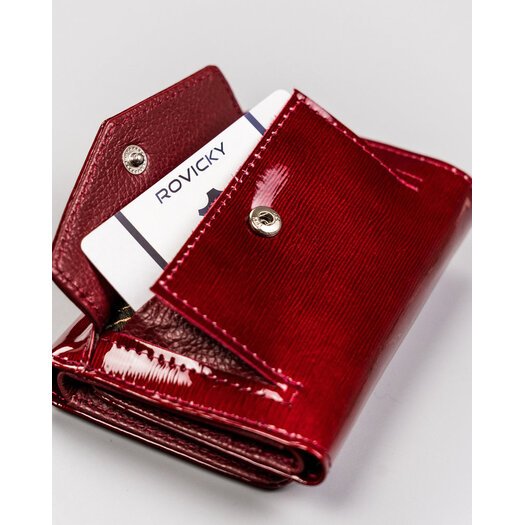 Lakierowany portfel damski z ochroną RFID Protect - Rovicky