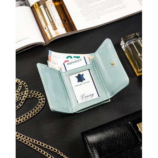 Lakierowany, skórzany portfel damski z systemem RFID - Lorenti