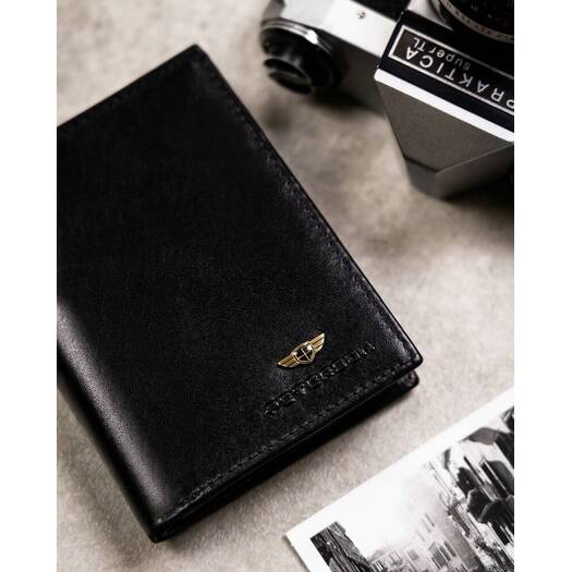 Leather wallet+case+key ring set PETERSON PTN SET3-N4-VT