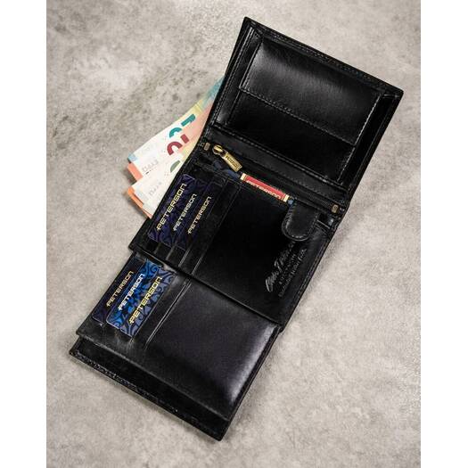 Leather wallet+case+key ring set PETERSON PTN SET3-N4-VT