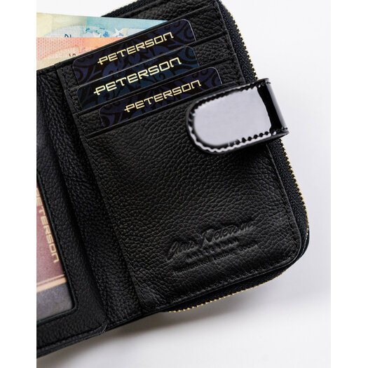 Mały skórzany portfel damski RFID - Peterson