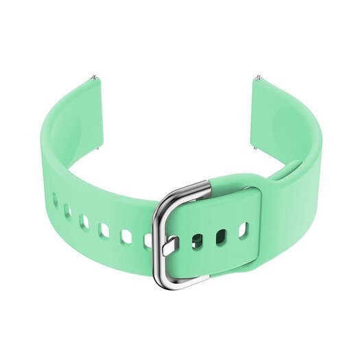 Pasek gumowy do smartwatch 20mm - miętowy/srebrny