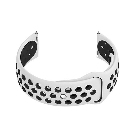Pasek gumowy do smartwatch U11 - biały/czarny - 20mm