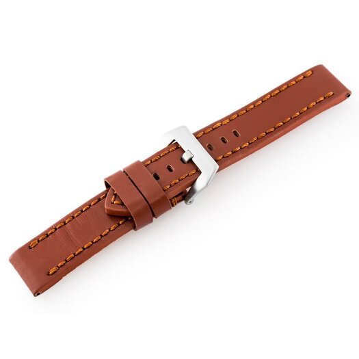 Pasek skórzany do zegarka W27 - PREMIUM - brązowy - 20mm