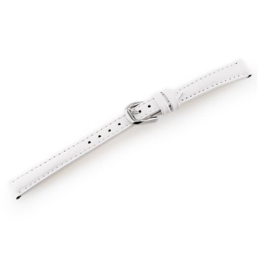 Pasek skórzany do zegarka W30 - w pudełku - biały - 12mm