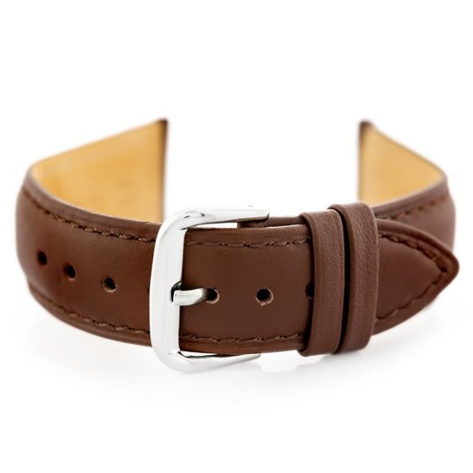 Pasek skórzany do zegarka W94 - ciemny brąz - 14mm