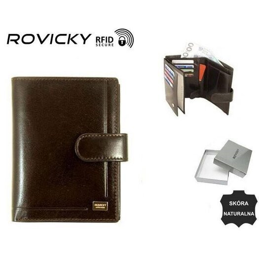 Portfel skórzany RFID ROVICKY PC-101L-BAR