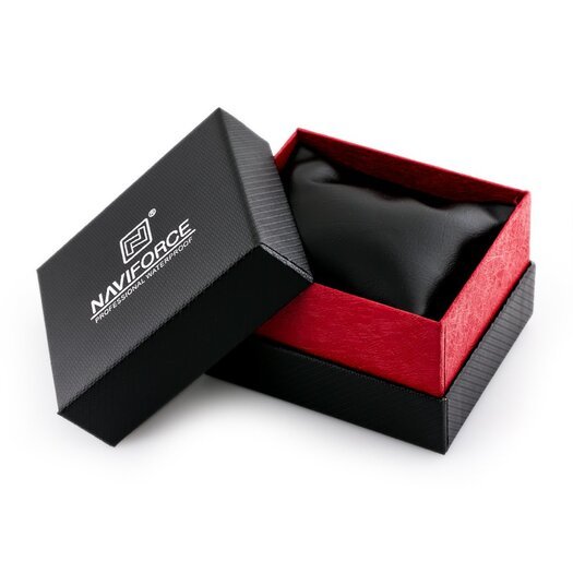 Prezentowe pudełko na zegarek - Naviforce - czarno-czerwone