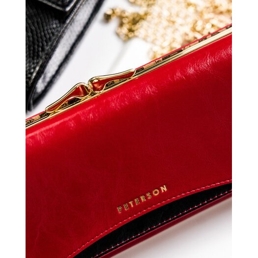 Skórzany elegancki portfel damski z ochroną RFID – Peterson