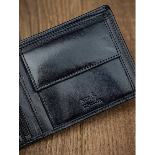 Skórzany portfel męski z systemem RFID - Rovicky