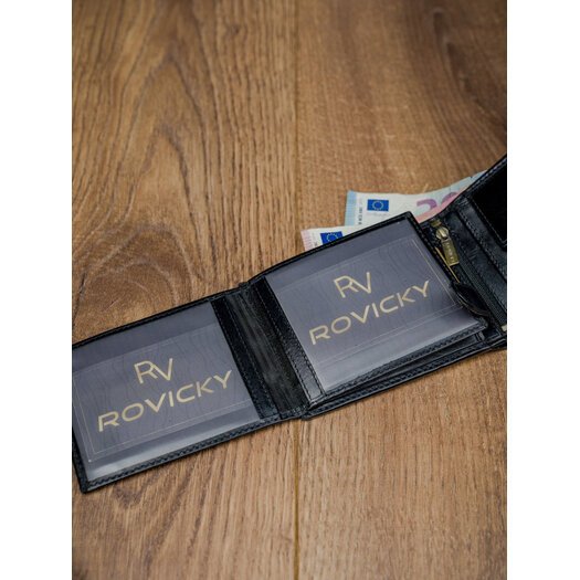 Skórzany portfel męski z systemem RFID - Rovicky