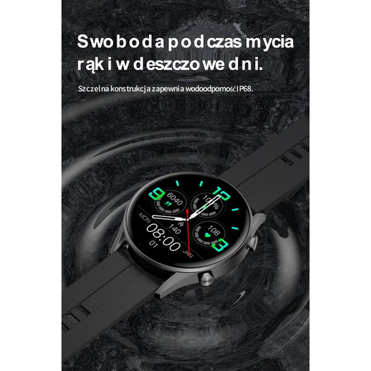 Išmanusis laikrodis vyrams G. Rossi SW019-3 juodas/bordo (sg014c) 