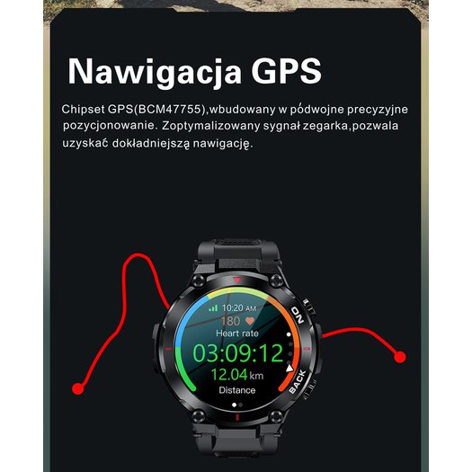 Išmanusis laikrodis vyrams GRAVITY GT8-2 - z GPS (sg017b)