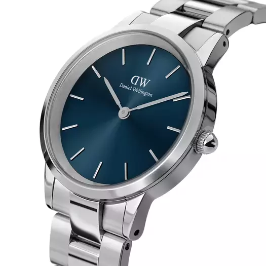 Laikrodis moterims DANIEL WELLINGTON DW00100457 Iconic Link Arctic 28mm Dark Blue (zw502c)