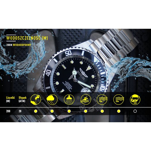 Laikrodis vyrams INVICTA PRO DIVER 30024 - WR100, koperta 43mm (zv011a)