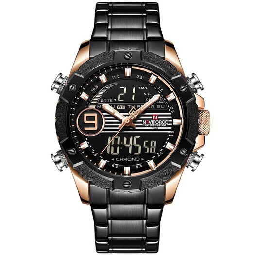 VYRIŠKAS LAIKRODIS NAVIFORCE - NF9146S (zn089c) - black/rosegold + dėžutė