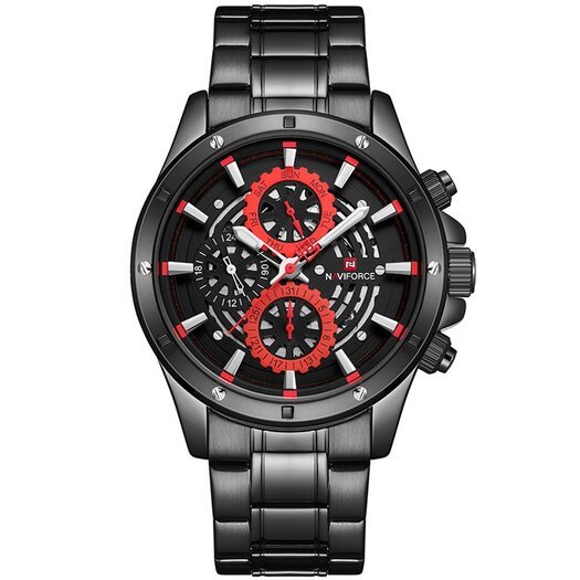 VYRIŠKAS LAIKRODIS NAVIFORCE - NF9149 (zn090b) black / red + dėžutė