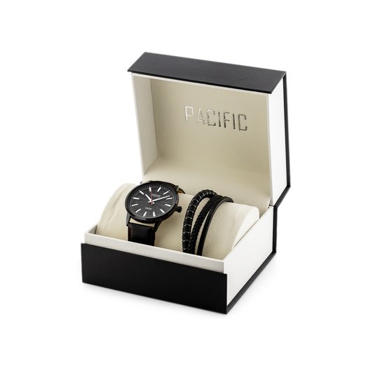 Laikrodis vyrams PACIFIC X0087-10 - komplet prezentowy (zy093c)