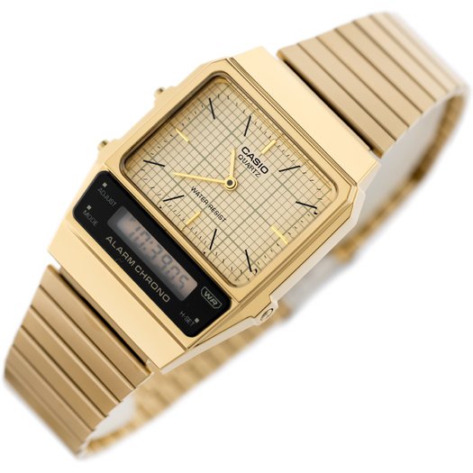 Laikrodis moterims UNISEX CASIO Vintage Dual Time AQ-800EG-9ADF + dėžutė