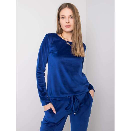Moteriškas veliūrinis  laisvalaikio kostiumėlis CLARISA - Ryškiai mėlynas Komplet-RV-KMPL-6083.05