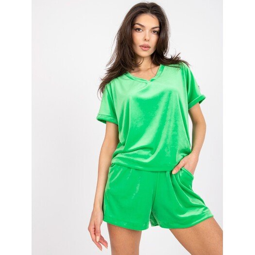  Veliūrinis laisvalaikio kostiumėlis moterims -WN-KMPL-8116.03P-zielony