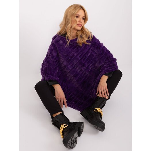 Poncho-AT-PN-2347.68-ciemny fioletowy