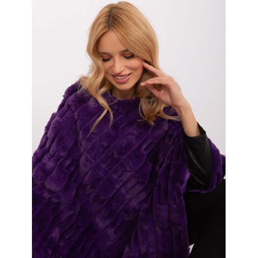 Poncho-AT-PN-2347.68-ciemny fioletowy