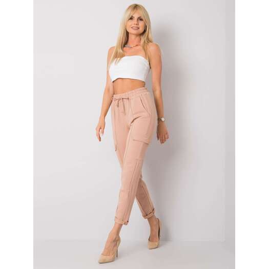 Spodnie dresowe-HG-DR-5406.20-camelowy