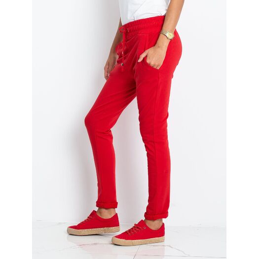 Spodnie dresowe-RV-DR-3698.07X-czerwony