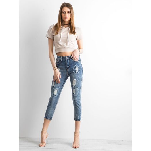 Spodnie jeans-JMP-SP-CHK001.81-niebieski