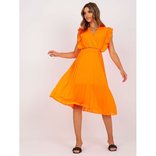 Suknelė-DHJ-SK-1155.85-fluo oranžinė