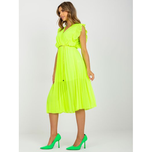 Suknelė-DHJ-SK-1155.85-fluo geltona